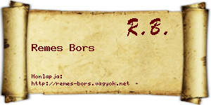 Remes Bors névjegykártya